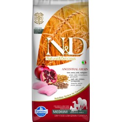 Farmina N&D Bajo en Cereales Perros Pollo, Granada, Aloe Vera, Psyllium, Cúrcuma y Té Verde